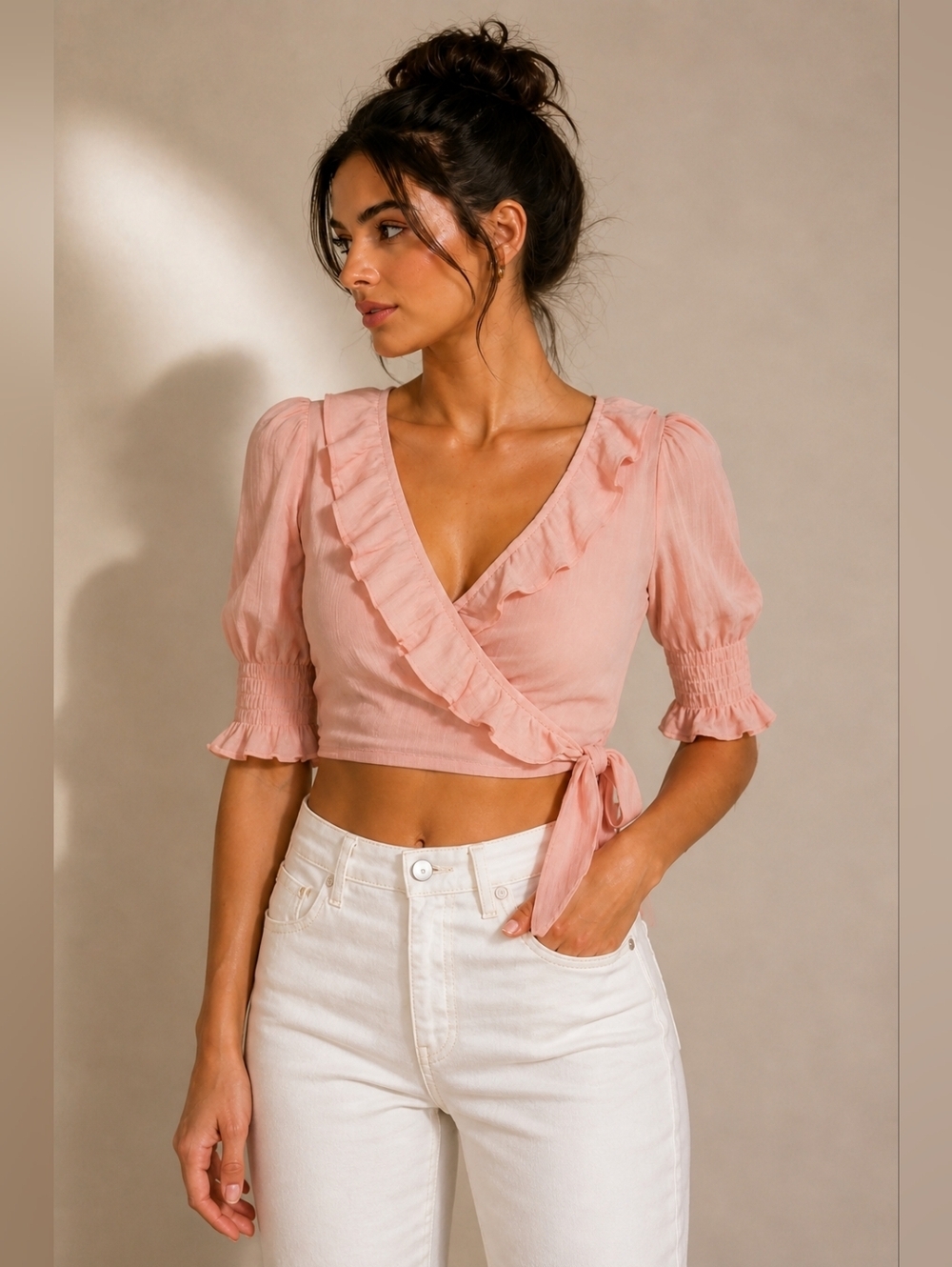 Capulet Lexi Ruffle Wrap Top Camelia XS NWT